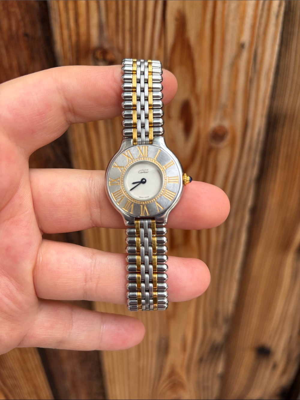 Authentic Cartier Must 21 Two-Tone Stainless Steel & Gold Plated Quartz Watch - Picture 4 of 10